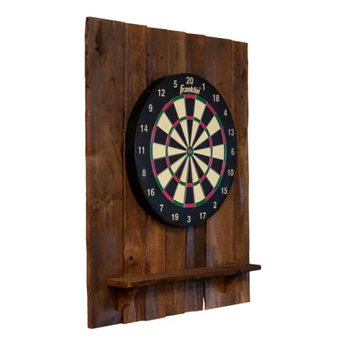 Reclaimed Wood Dartboard Backing with English Board