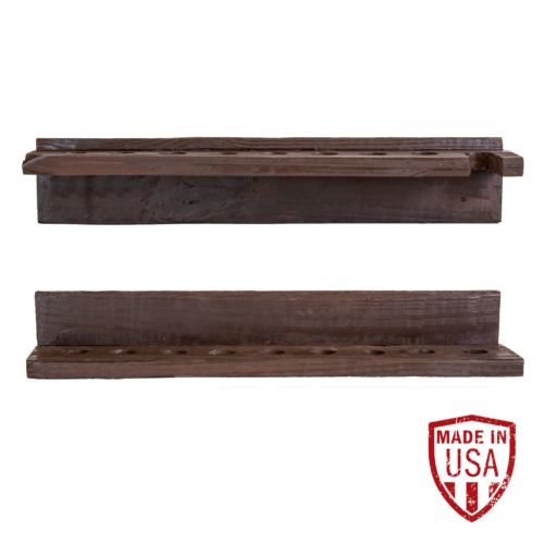 Reclaimed Wood Cue Rack - Walnut Finish