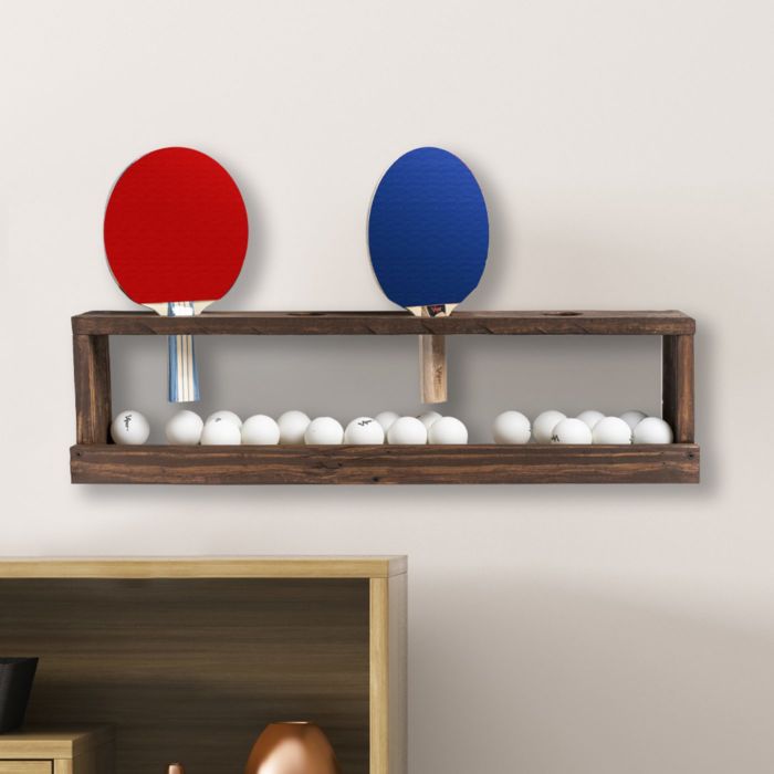 Ping Pong Paddle Wall Rack in Use