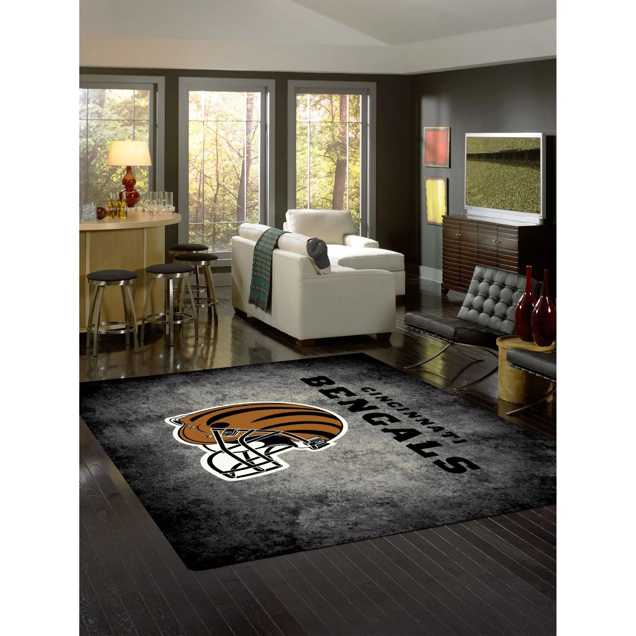CINCINNATI BENGALS DISTRESSED RUG - Image 2