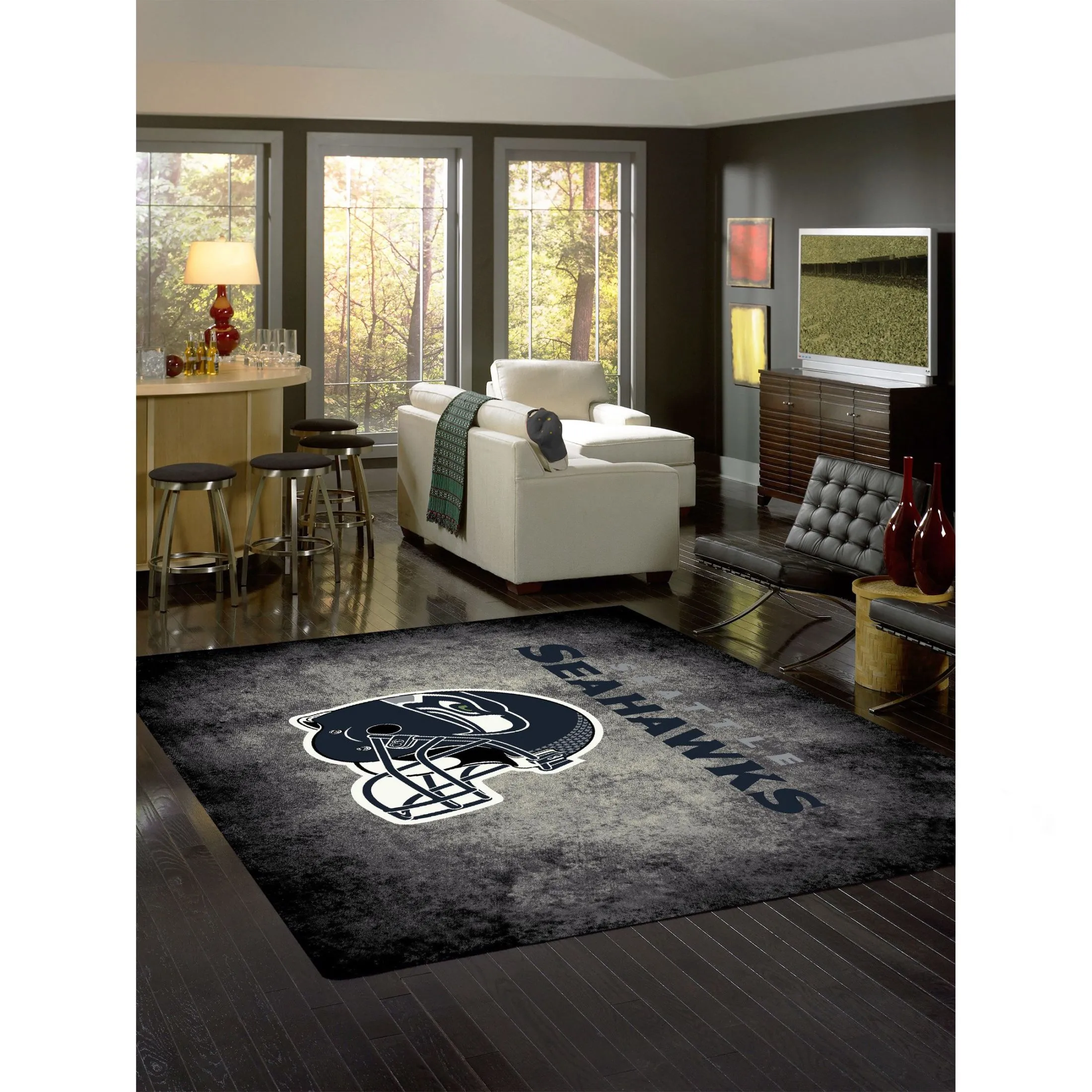 SEATTLE SEAHAWKS DISTRESSED RUG - Image 2