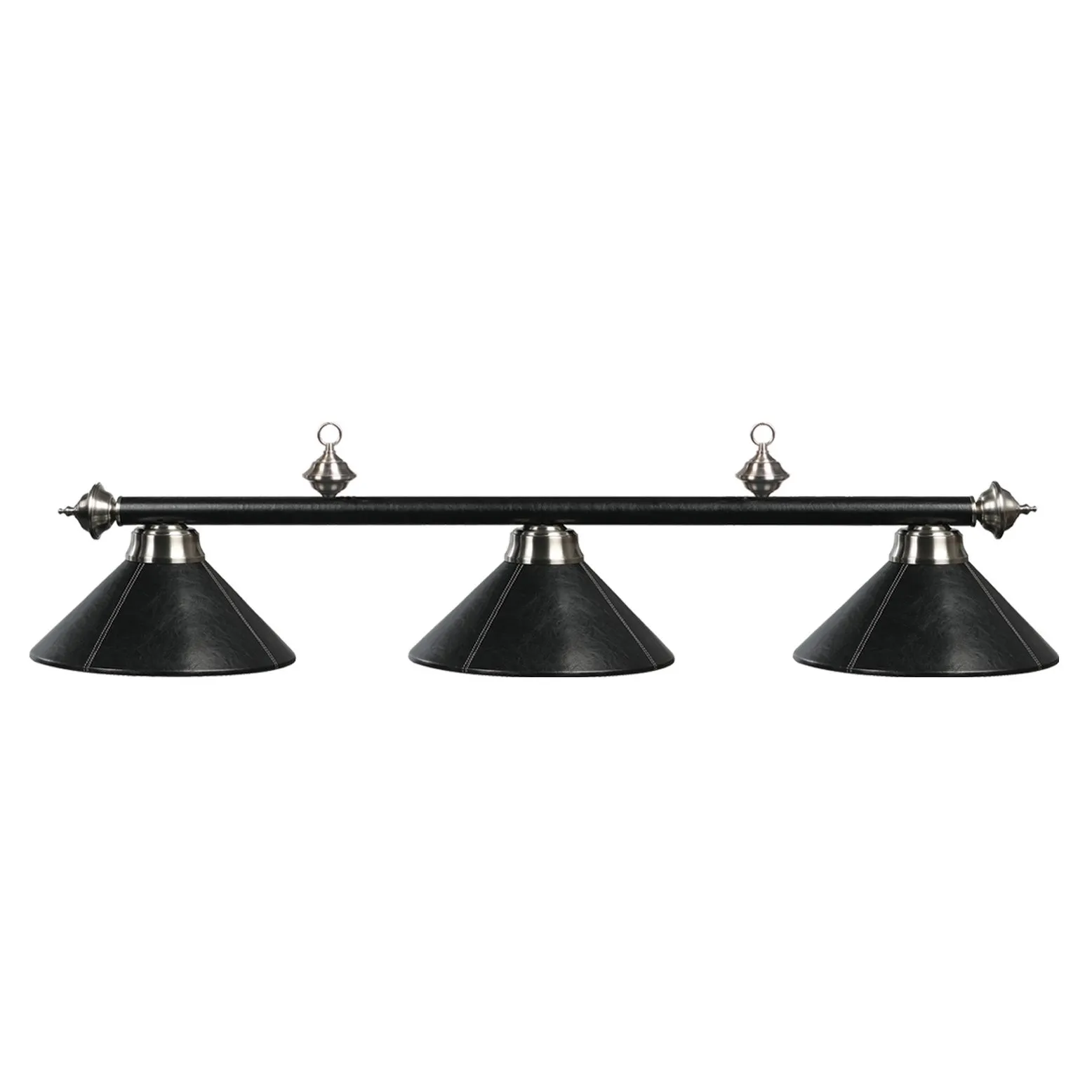 3 SHADE 54" BILLIARD LIGHT BLACK LEATHER
