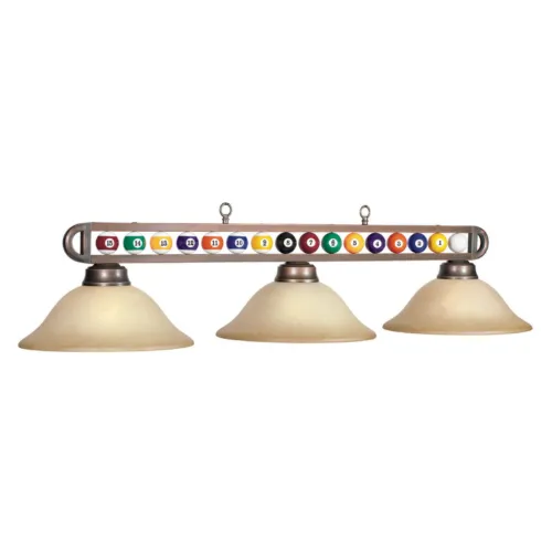 POOL BALL BILLIARD LIGHT 3 SHADE 55" BRONZE