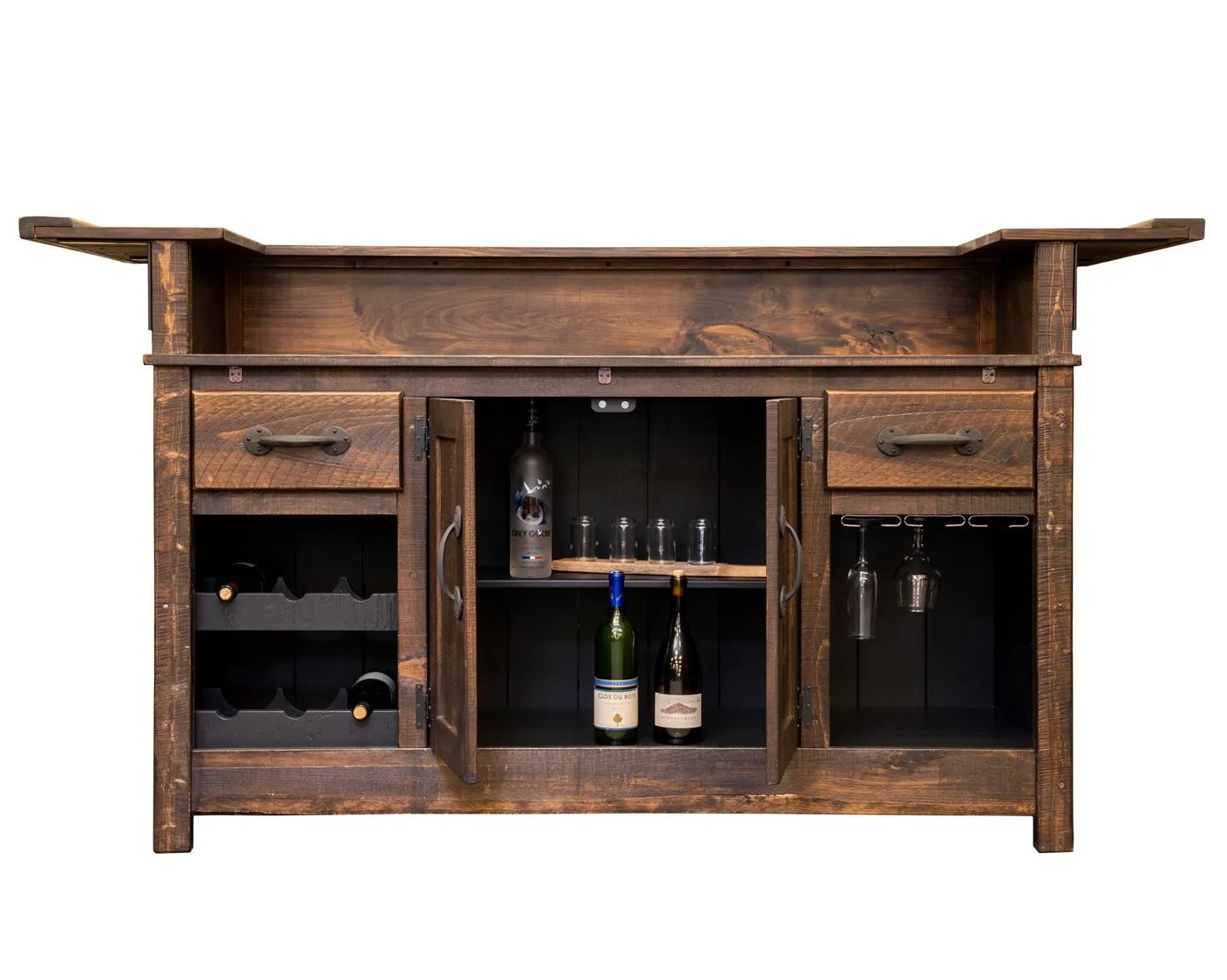 Custom Wood Home Bar Detail