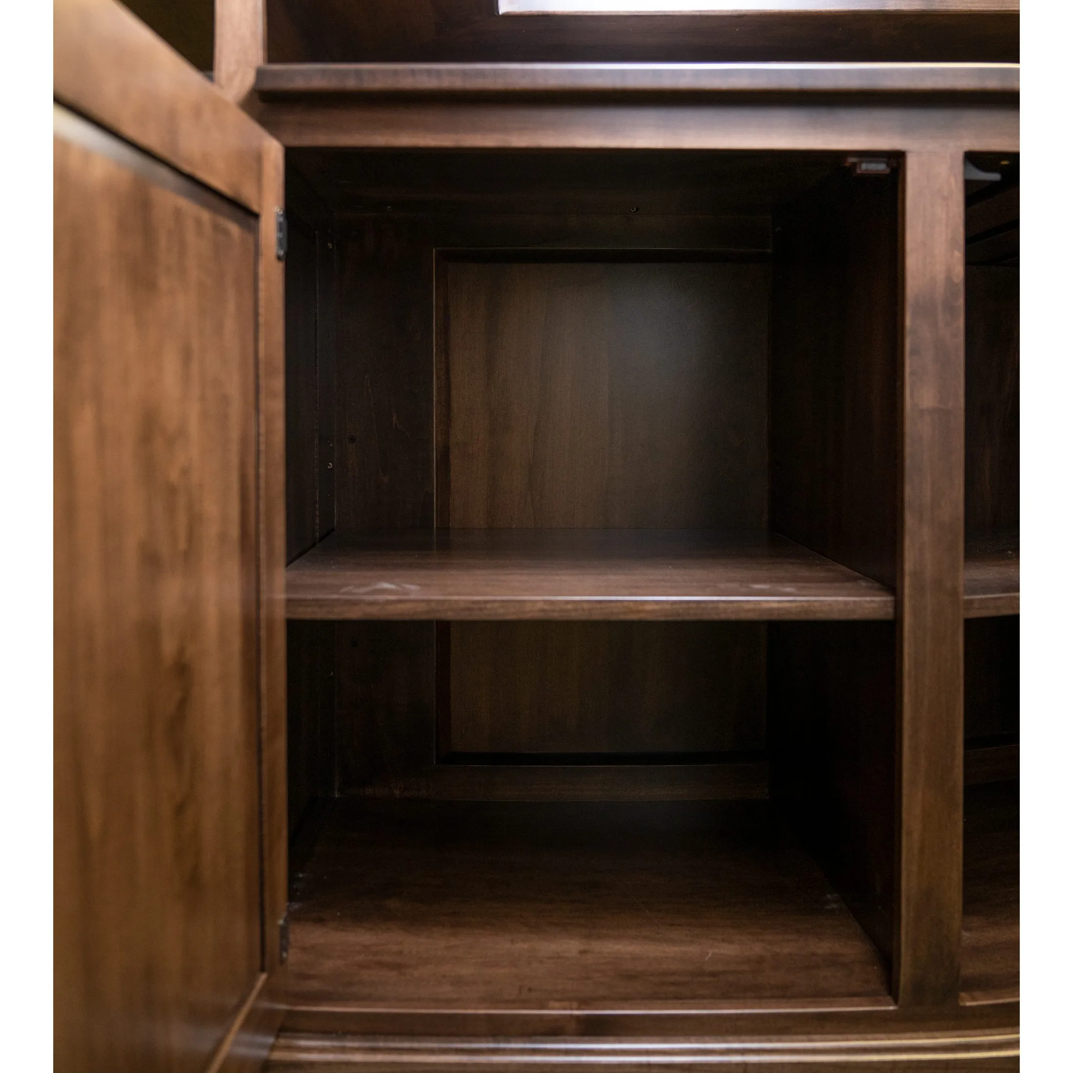 custom wood home bar shelving option