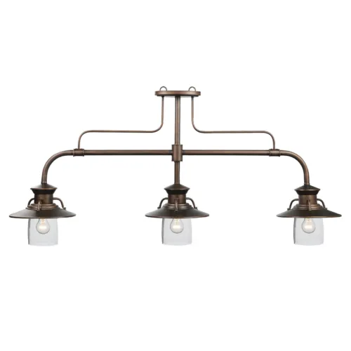 EDISON BULB 3 SHADE 60" BILLIARD LIGHT