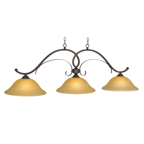 HAWTHORN 3 SHADE 56" BILLIARD LIGHT - OIL RUBBED BRONZE