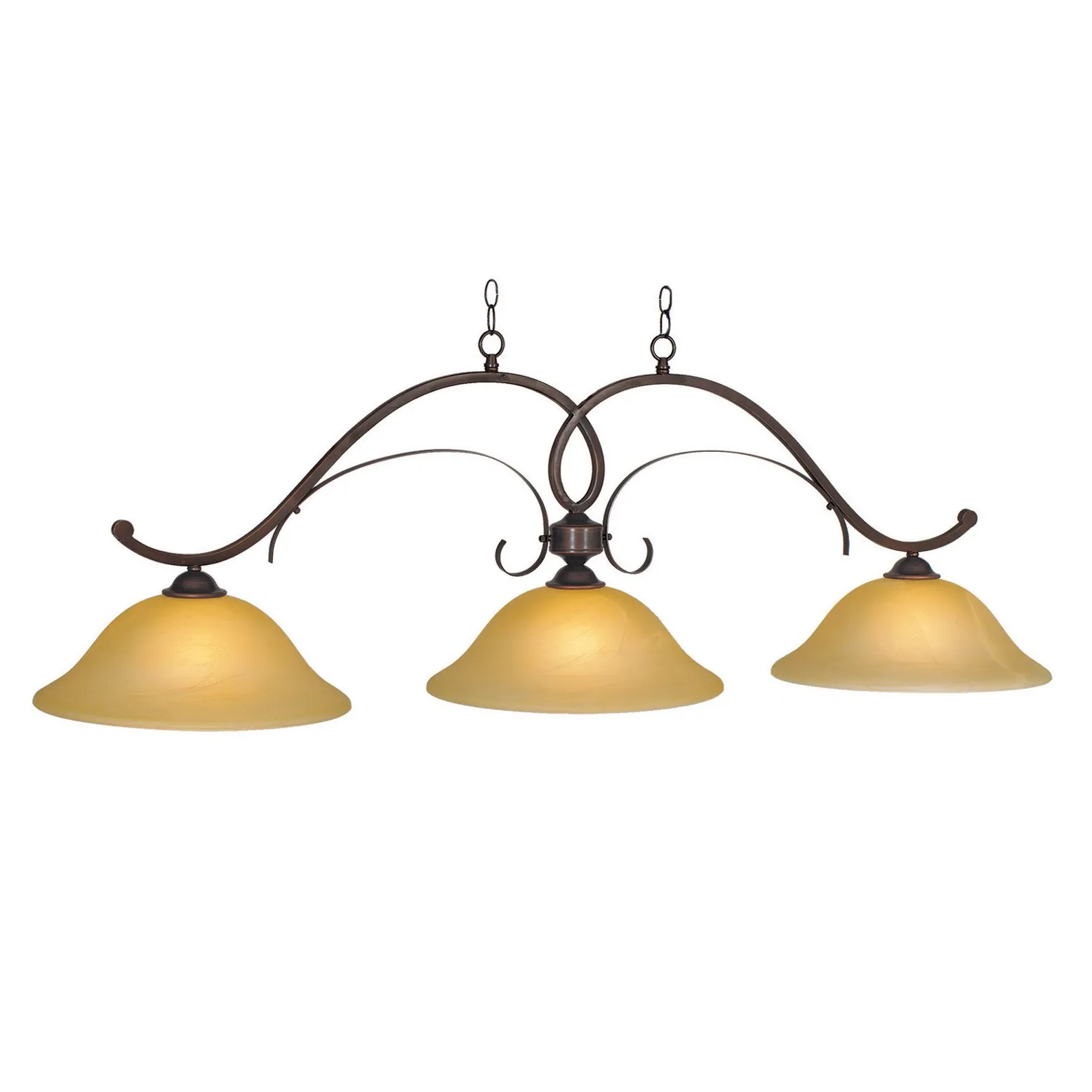 HAWTHORN 3 SHADE 56" BILLIARD LIGHT - OIL RUBBED BRONZE