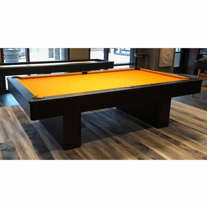 Olhausen Billiards Monarch Pool Table Matte Black Lacquer Yellow Cloth
