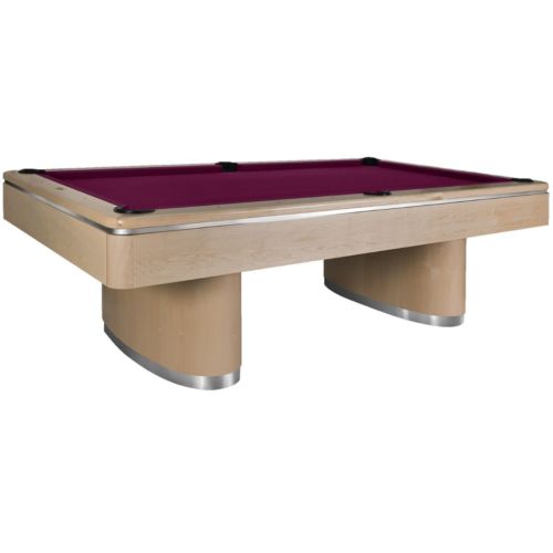 Olhausen Billiards Sahara Pool Table Natural Finish on Maple with Brushed Aluminum Trim