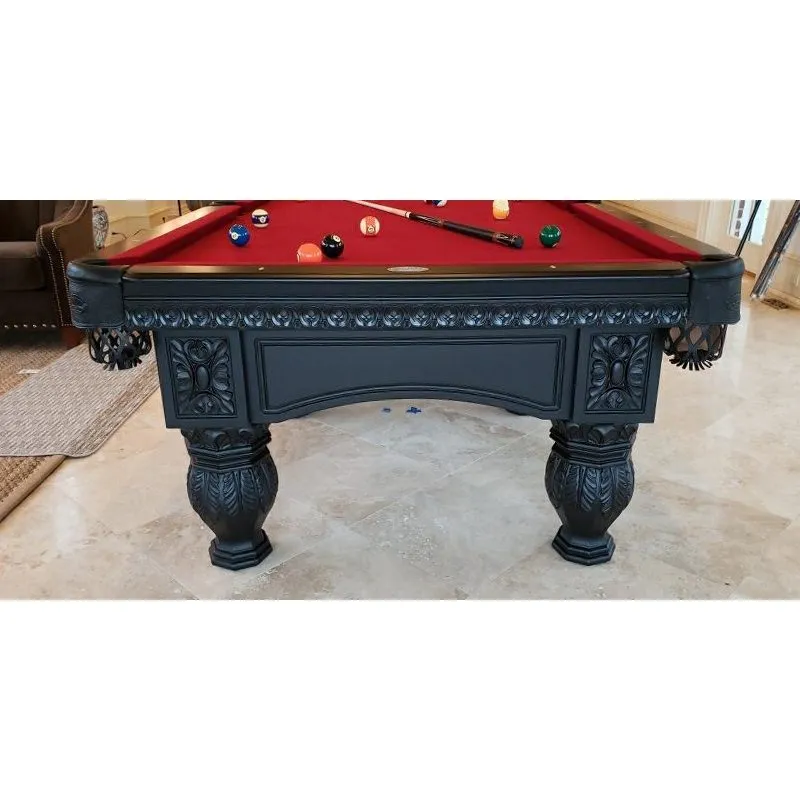 Olhausen Billiards Venetian Pool Table Matte Black Lacquer Finish