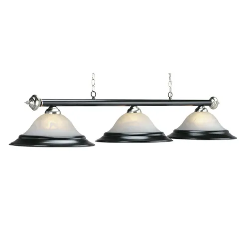 3 SHADE 60" BILLIARD LIGHT - MATTE BLK & STAINLESS