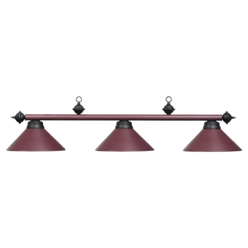 3 SHADE 54" BILLIARD LIGHT - MATTE BURGUNDY