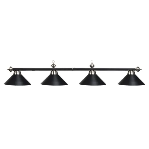 4 SHADE 78" BILLIARD LIGHT - MATTE BLACK & STAINLESS