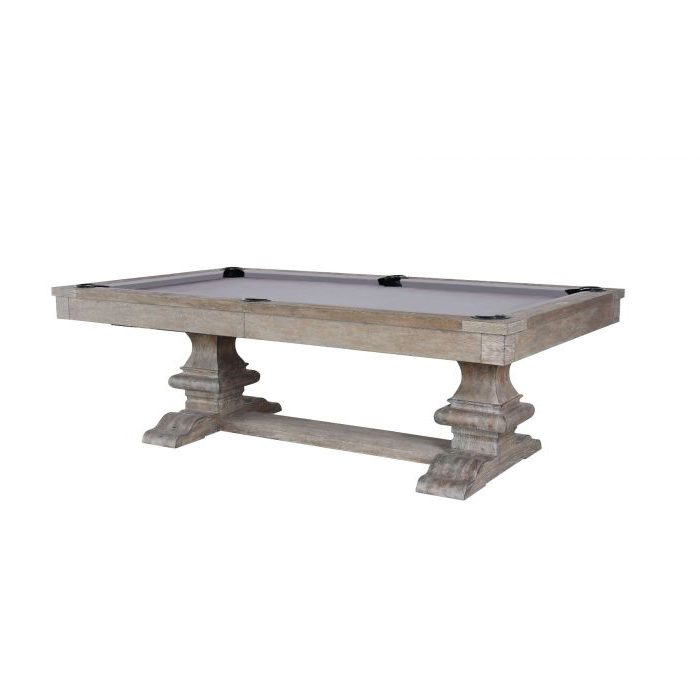Plank and Hide Beaumont Wood Pool Table Antique Silver Finish On Oak Side View