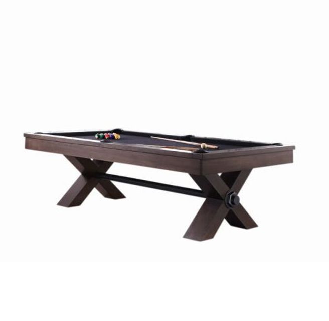 Plank and Hide Vox Wood Pool Table Gray Walnut Finish