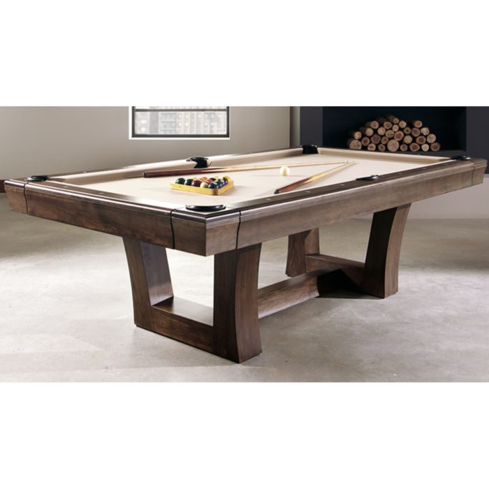 California House Pool Tables City Pool Table Umber Maple with Khaki Cloth Room View