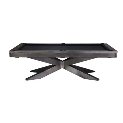 Plank and Hide Felix Pool Table Gunmetal Gray Finish Full View
