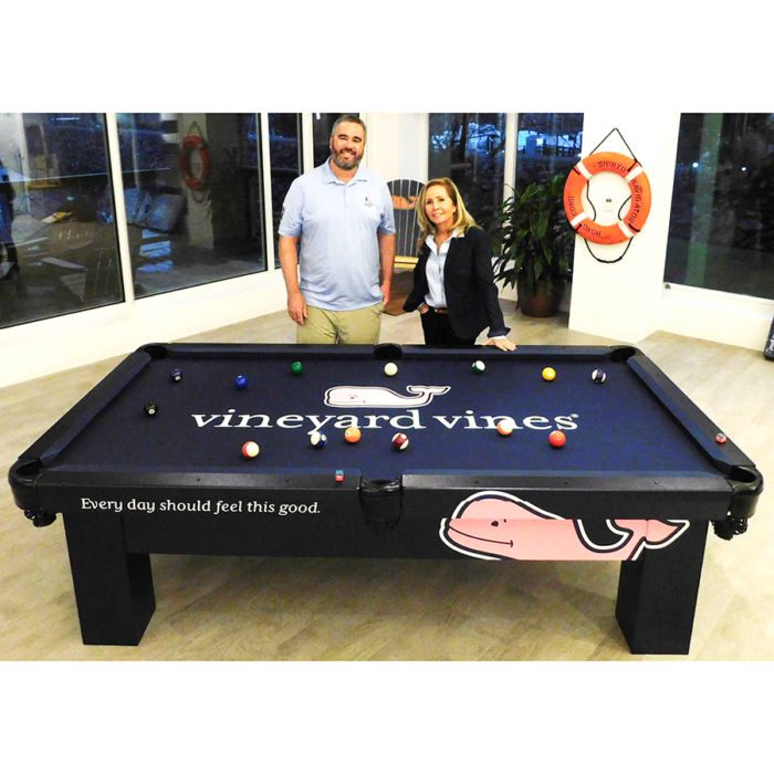 R&R Outdoors Orion Pool Table Customizable Personalization Vineyard Vines