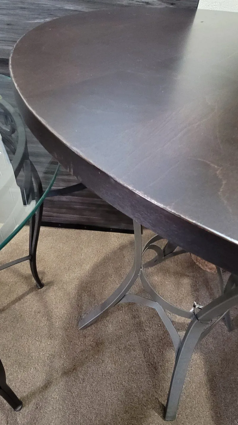 Metal and Wood Bar Height Pub Table - Image 3