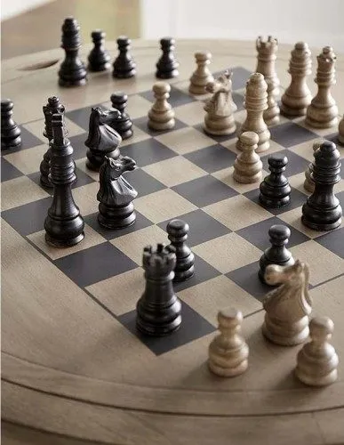CHESS AND CHECKERS GAME TABLE SET - Image 2