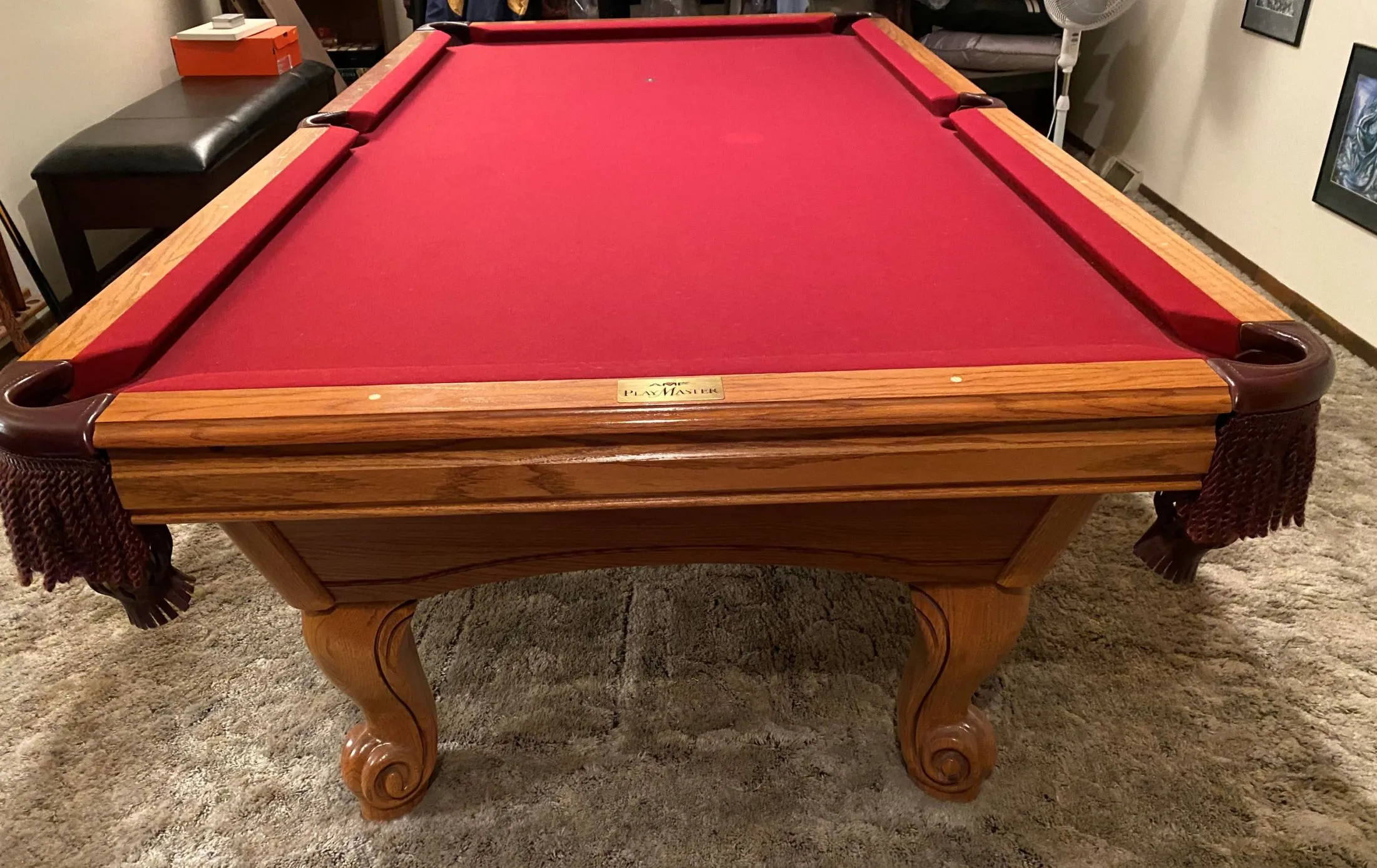 8' GENTLY USED AMF SLATE POOL TABLE - SOLD