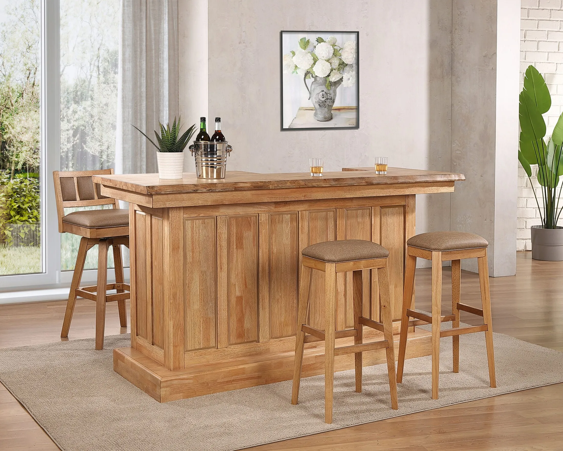 1457-55-BTB with SS30 and BS Logans Edge Bar with saddles and barstool