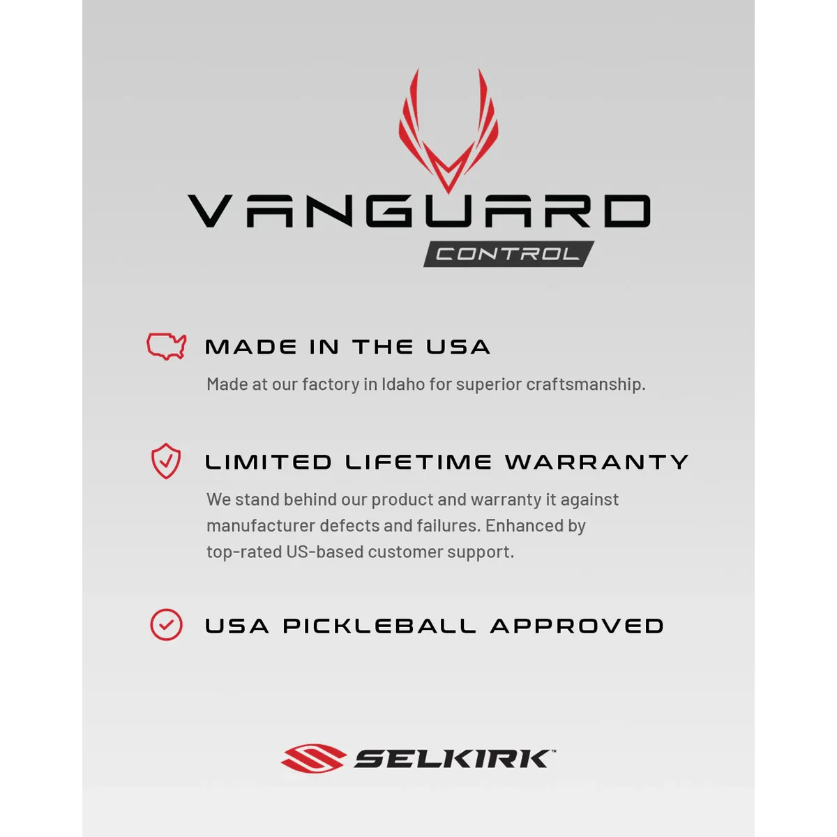 Selkirk Vanguard Control Invikta Paddle - Image 4