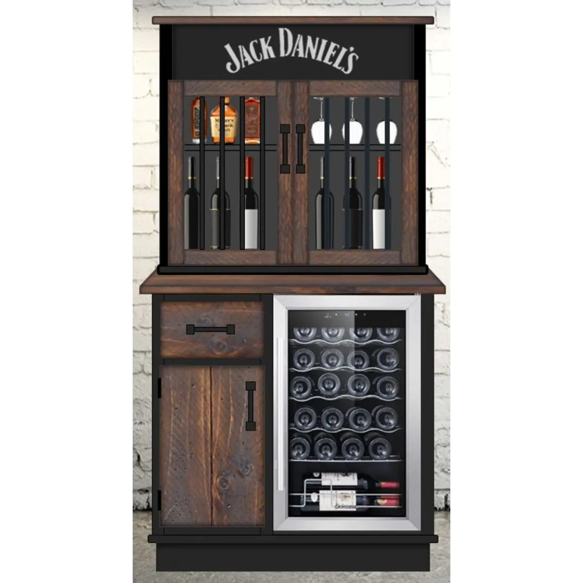 JD Walk-up Bar and Liquor Cabinet