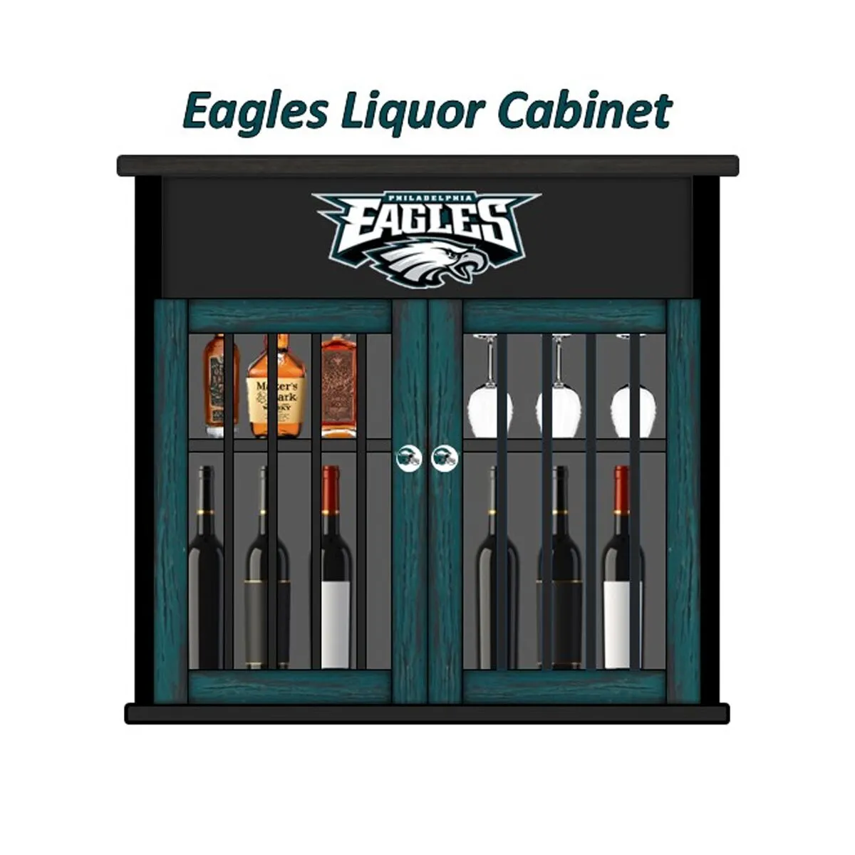Eagles Walk-Up Bar and Liquor Cabinet - Image 5